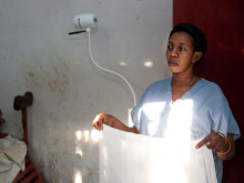 One of the nurses in the labour room at the maternity ward at Baraka Hospital.